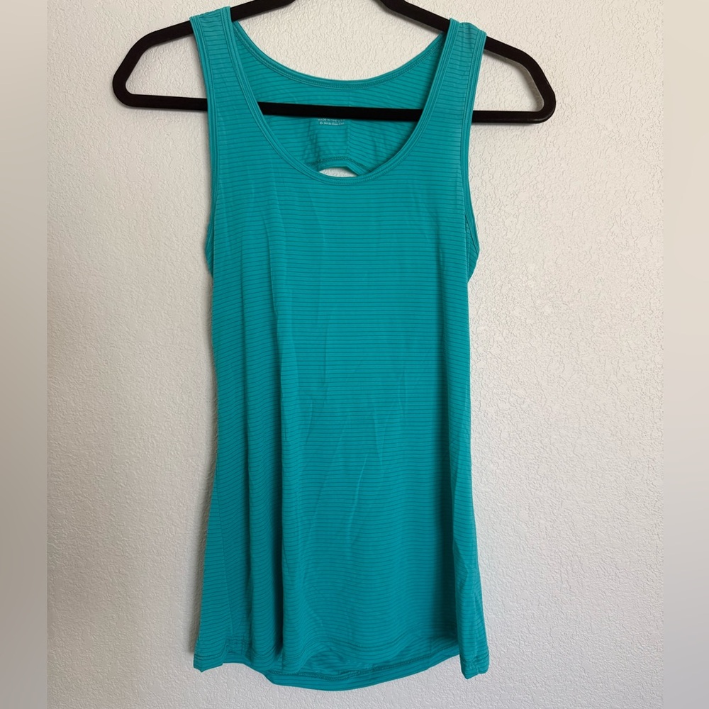 Beyond Yoga Teal Ribbed Scoop-Neck Tank